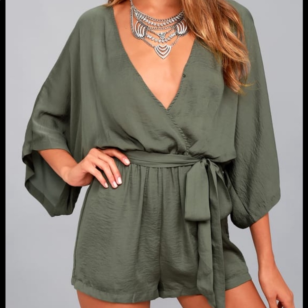 NWT Lulus Olive Green Romper